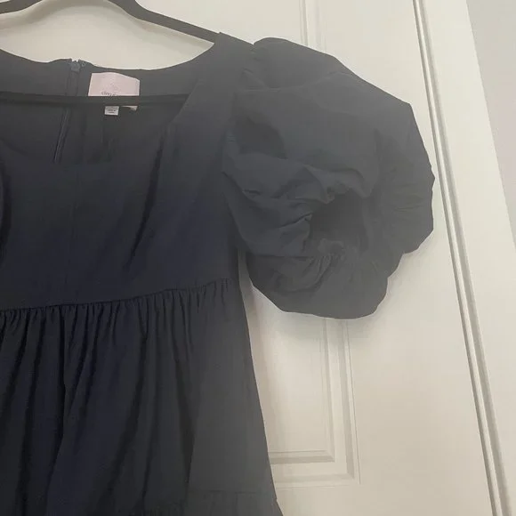 CINQ A SEPT ETHEL A-LINE BABYDOLL DRESS NAVY BLUE SIZE 2 NWT - Picture 9 of 16